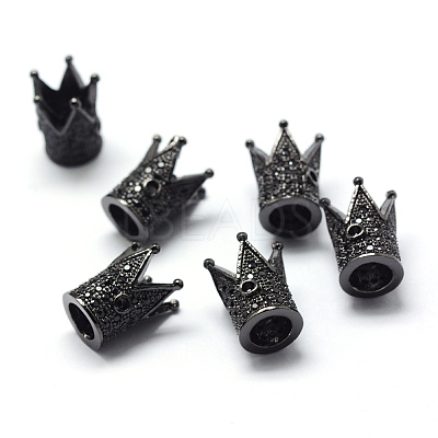 10Pcs Rack Plating Brass Cubic Zirconia Beads ZIRC-TA0001-19-1