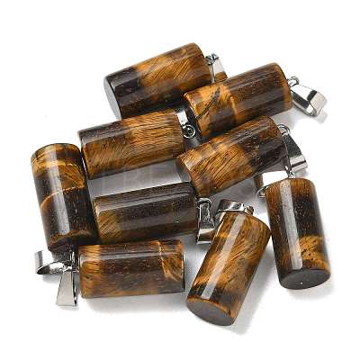Natural Tiger Eye Pendants G-B127-17P-01-1
