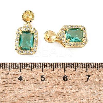 Brass Micro Pave Cubic Zirconia Pendants Settings KK-C172-23G-1