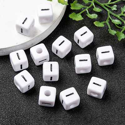 Letter Acrylic European Large Hole Beads OPDL-R050-10mm-I-1