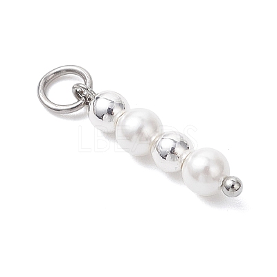 Shell Pearl with Synthetic Non-magnetic Hematite Pendants PALLOY-JF04716-1