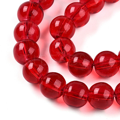 Baking Paint Transparent Glass Beads Strands DGLA-N006-8mm-10-1