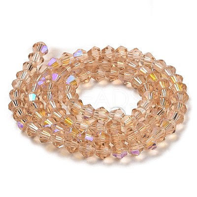 Transparent Electroplate Glass Beads Strands GLAA-F029-2mm-D12-1