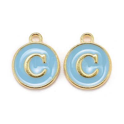 Golden Plated Alloy Enamel Charms ENAM-S118-04C-1