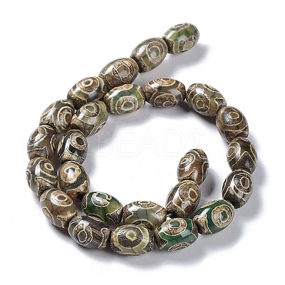 Tibetan Style dZi Beads Strands TDZI-E005-01E-1
