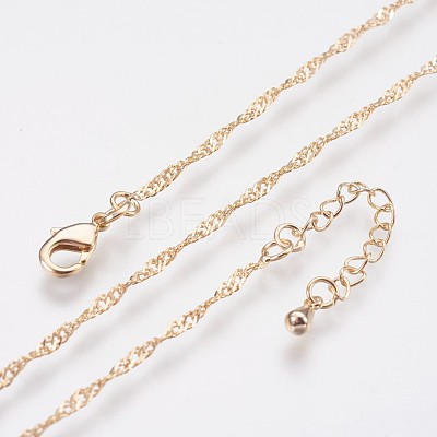 Long-Lasting Plated Brass Chain Necklaces NJEW-K112-11G-NF-1