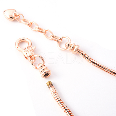 Brass European Style Bracelet Making MAK-R011-03RG-1