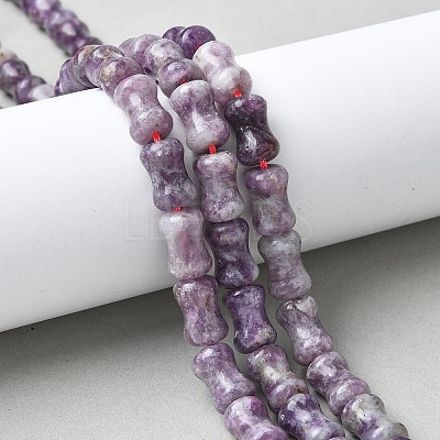 Natural Lepidolite/Purple Mica Stone Beads Strands G-M445-B02-01-1