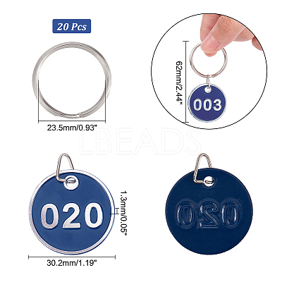 Aluminium Alloy Numbered Marking Identification Hang Tags AJEW-AR0001-45-1