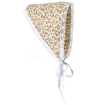 Flower Decor Lace Triangle Bandanas OHAR-WH20005-08B-1