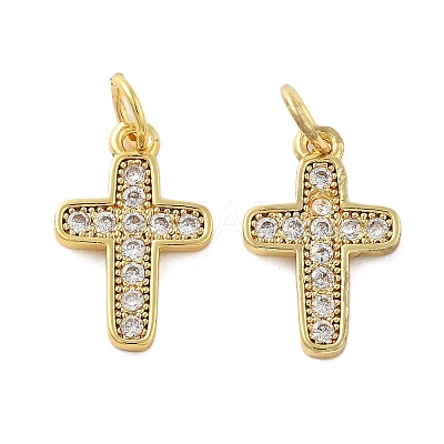 Brass Micro Pave Cubic Zirconia Pendants KK-C092-21C-G-1