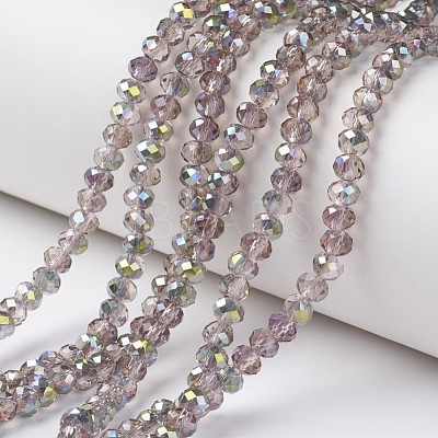 Electroplate Transparent Glass Beads Strands EGLA-A034-T4mm-S19-1