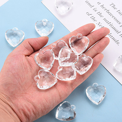 Transparent Acrylic Pendants TACR-T024-03B-205-1