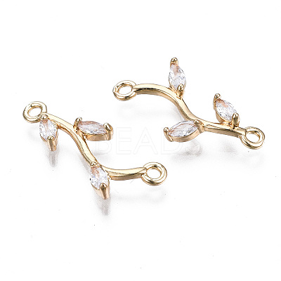 Brass Micro Pave Cubic Zirconia Links Connectors LS-X-KK-S359-156A-RS-1