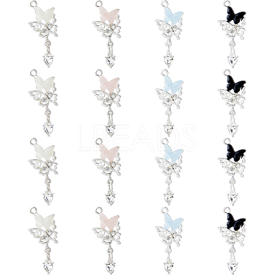 16Pcs 4 Colors Alloy Resin Pendants FIND-DC0008-09-1