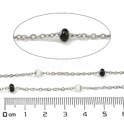 304 Stainless Steel Enamel Link Chains AJEW-Z028-09P-04-1