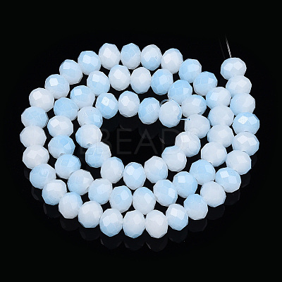 Two-Tone Imitation Jade Glass Beads Strands LS-GLAA-T033-01C-06-1