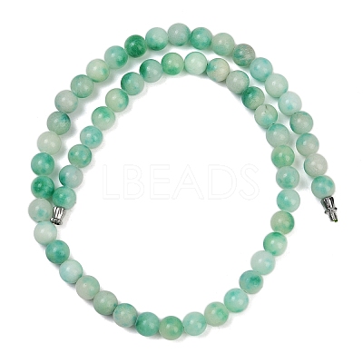 Dyed Natural White Jade Beads Strands G-F591-26-8mm-1