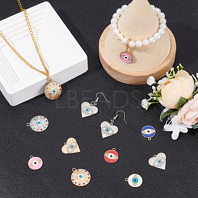 32Pcs 8 Style Rack Plating Alloy Enamel Pendants FIND-FH0005-06-1