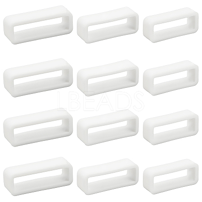 30Pcs 3 Styles Rectangle Silicone Retainer Buckle Holder Watchbands Retaining Hoop Replacement Watch Strap Clasp FIND-CN0002-39B-1