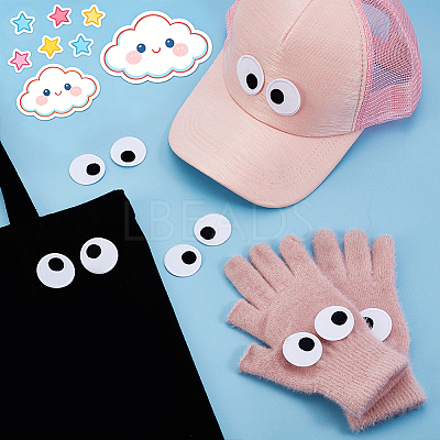 20Pcs Eyes Polyester Embroidery Iron on/Sew on Patches DIY-GA0010-06A-02-1