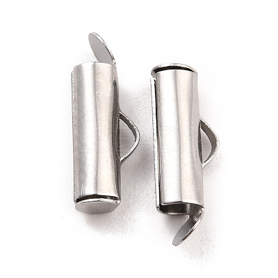 Non-Tarnish 304 Stainless Steel Slide On End Clasp Tubes STAS-C044-07C-P-1