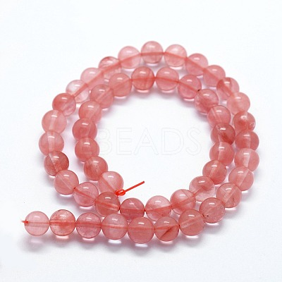 Cherry Quartz Glass Beads Strands G-I199-28-8mm-1