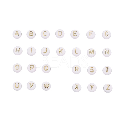 500Pcs Plating Acrylic Beads PACR-YW0001-07-1