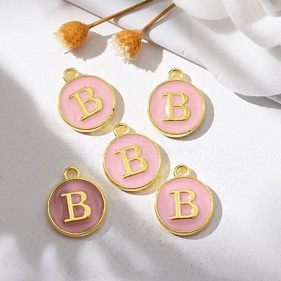Golden Plated Alloy Enamel Charms X-ENAM-S118-07B-1