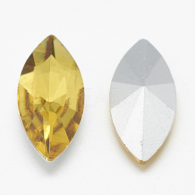 Pointed Back Glass Rhinestone Cabochons RGLA-T083-5x10mm-22-1