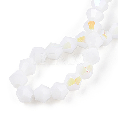Opaque Solid Color Electroplate Glass Beads Strands EGLA-A039-P6mm-L15-1