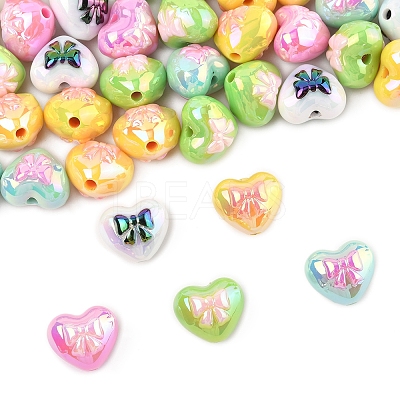 40Pcs UV Plated Acrylic Beads PACR-FS0001-08-1