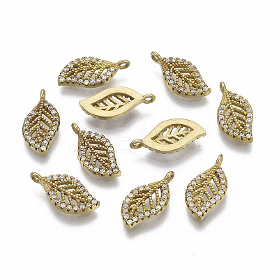 Brass Micro Pave Cubic Zirconia Charms KK-F731-13C-NF-1