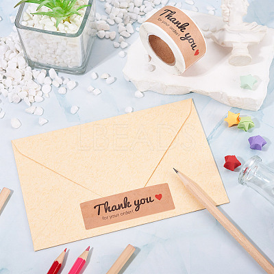 2 Rolls Rectangle Thank You Theme Paper Stickers DIY-TA0013-47A-1