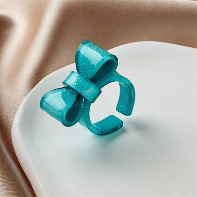 Bowknot Resin Cuff Rings for Women FS-WG62775-04-1