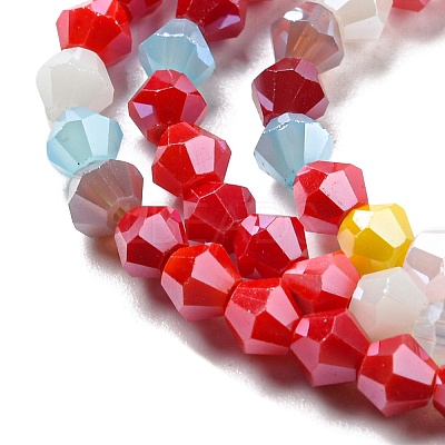 Opaque Solid Color Electroplate Glass Beads Strands LS-EGLA-A039-P4mm-A16-1