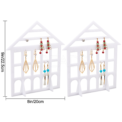 Detachable Lovely House Acrylic Earring Display Stands EDIS-WH0029-48B-1
