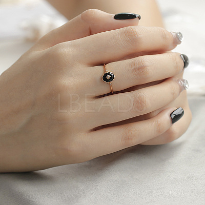 925 Sterling Silver & Clear Cubic Zirconia & Natural Agate Finger Rings FS-WG1BD13-04-1