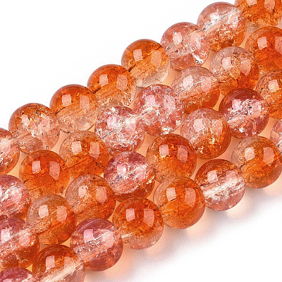 Transparent Crackle Baking Paint Glass Beads Strands X2-DGLA-T003-01A-11-1