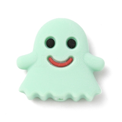 Ghost Food Grade Silicone Beads SIL-WH0002-77B-1