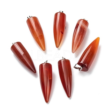 Natural Red Agate Pointed Pendants G-D040-01P-B02-1