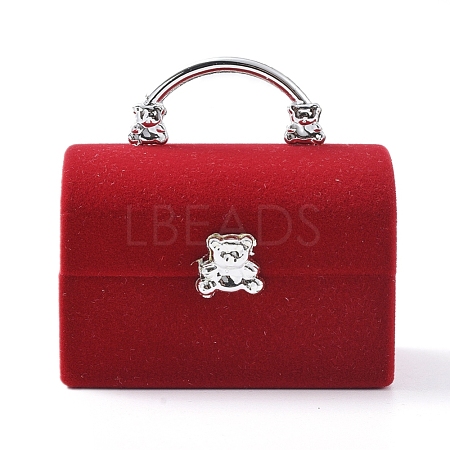 Lady Bag with Bear Shape Velvet Jewelry Boxes VBOX-L002-E02-1