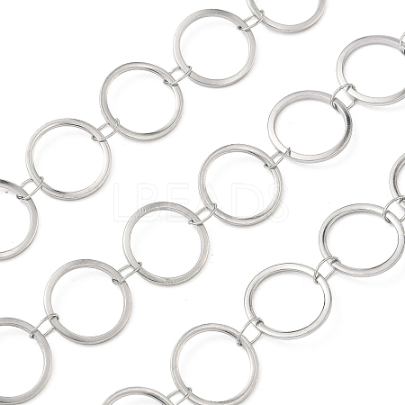 304 Stainless Steel Ring Link Chains CHS-G044-05P-06-1