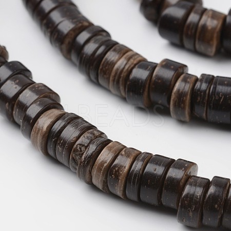 Dyed Natural Coconut Disc Bead Strands COCB-O003-07E-1