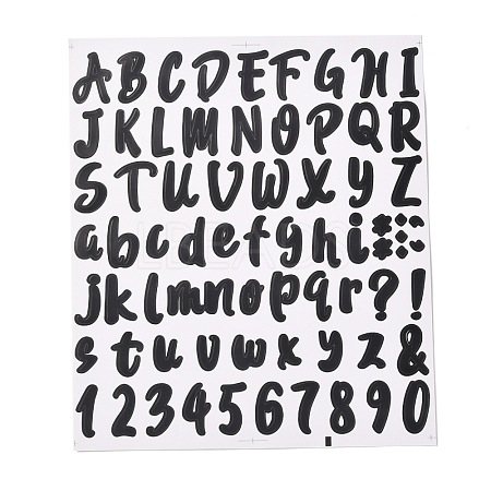 Number & Alphabet & Sign PVC Waterproof Self-Adhesive Sticker DIY-I073-04A-1