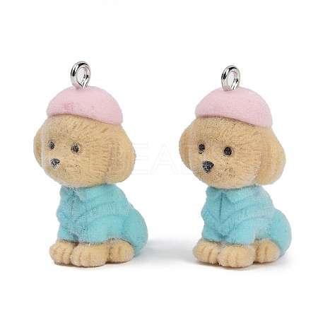 Flocky Resin Pendants FIND-A052-06I-1