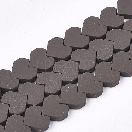 Spray Painted Non-magnetic Synthetic Hematite Beads Strands G-T116-04-20-1