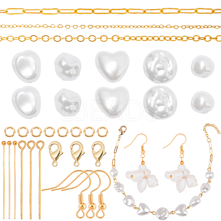 DIY Imitation Pearl Earring Bracelet Making Kit DIY-SC0022-07-1