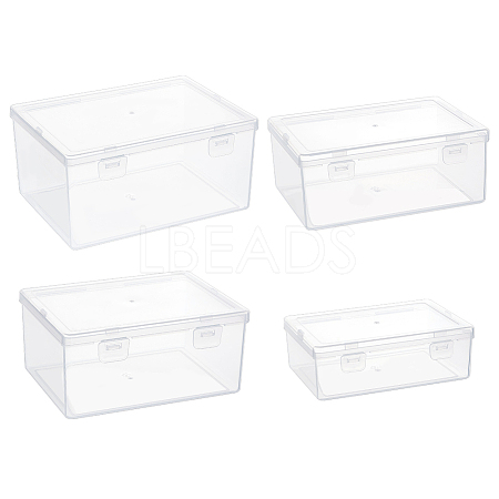 BENECREAT 4Pcs 4 Styles PP Plastic Double Knots Bead Storage Containers CON-BC0007-32-1