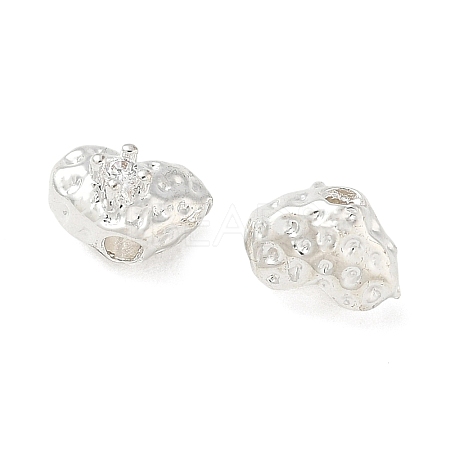 Brass Micro Pave Clear Cubic Zirconia Beads CU-CBAC675-09S-1